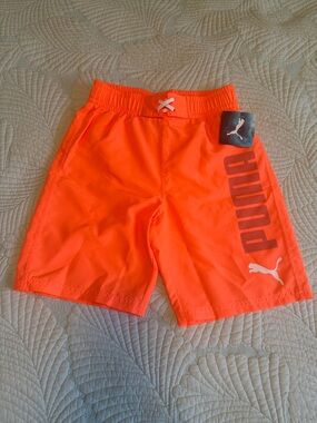 Puma Bright Orange Boys' Athletic Shorts